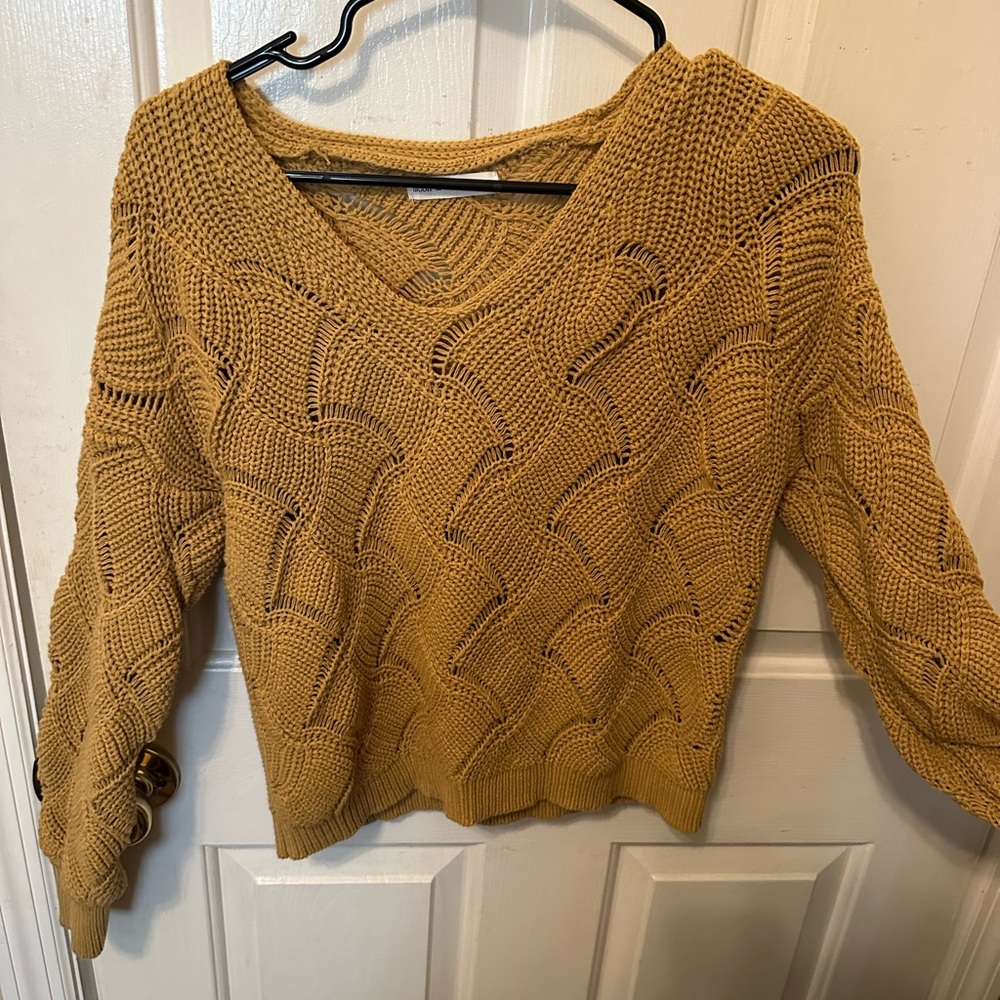Cozy Mustard Knit Sweater